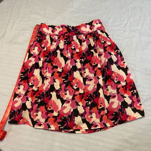 Madison Skirt 100% Cotton PS Petite Small Pink Abstract Floral Smocked Waist - Picture 7 of 9